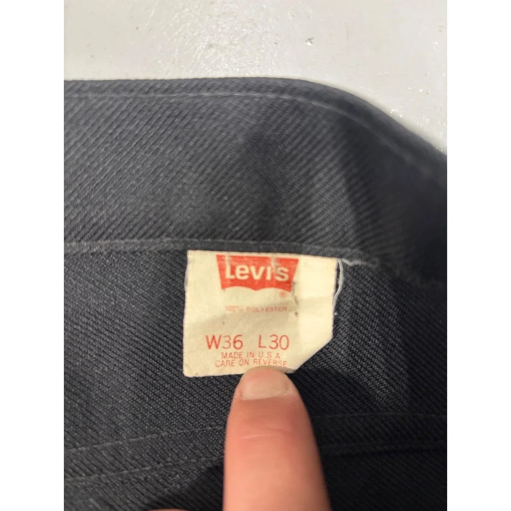 Vintage Levis 517 Sta-Prest Action Slacks Mens 36x30 Black Made in USA Trousers